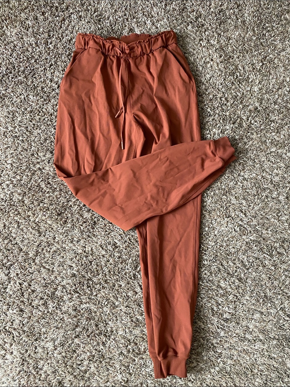 lululemon athletica rust-orange active shorts
